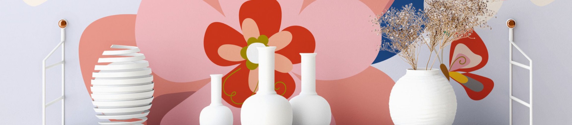 Les papiers peints avec de grandes fleurs